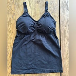 Kindred Bravely Simply Sublime Black Maternity & Nursing Tank, Size Medium Busty